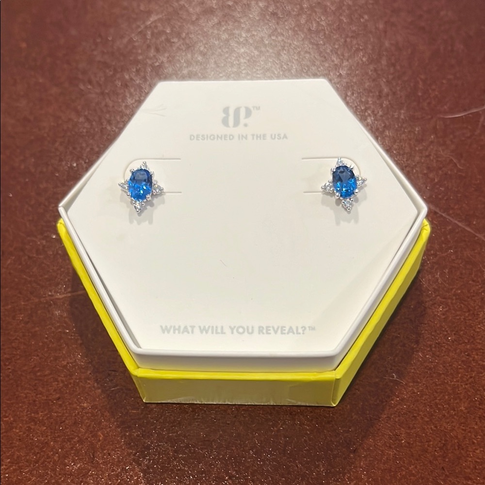BP Blue Gemstone Earrings